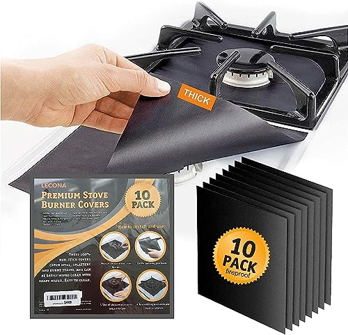 Gas Burner Liners (50 Pack) Disposable Aluminum Foil Square Stove Burner  Covers - 8.5 Inch Gas Range Protector Bibs Keep Stove Clean - Foil Liners  to Catch Oil, Grease and Food Spills 