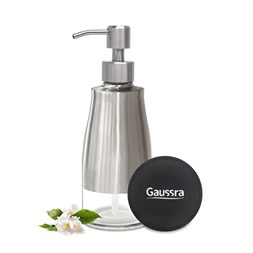 Gaussra Kitchen Soap Dispenser Set with Silicone Tray - Brushed