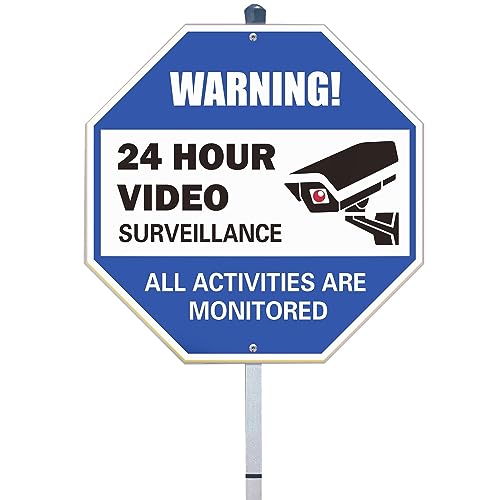 Gbateri Video Surveillance Signs Outdoor with Stake