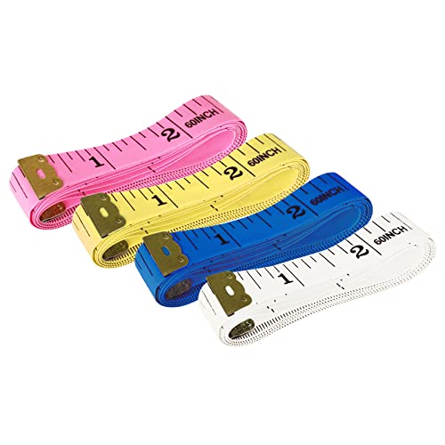BUSHIBU Measuring Tape Retractable, 60 inch Soft Fabric Tape Measure for Body, Push Button Sewing Measurement Tape for Cloth Waist(12 Pack)