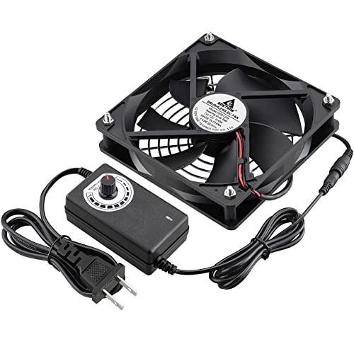 GDSTIME 120mm AC 110V DC 12V Powered Fan with Speed Control