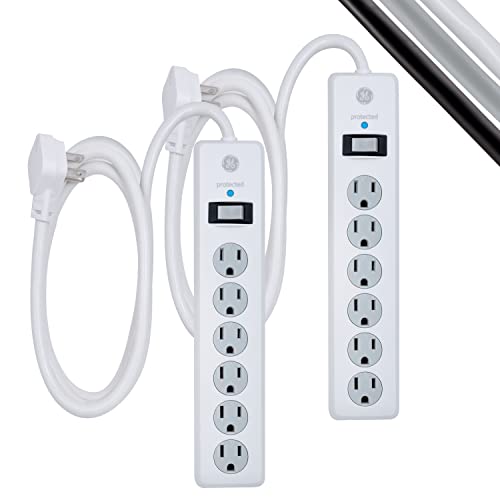 GE 6-Outlet Surge Protector - Reliable Power Strip with Multiple Outlets