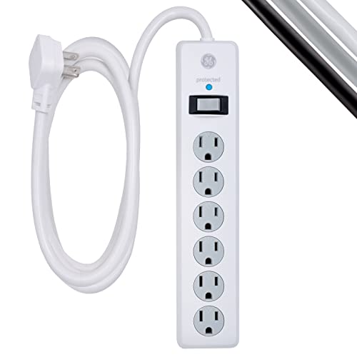 GE 6-Outlet Surge Protector with 8ft. Cord and 800 Joules Protection