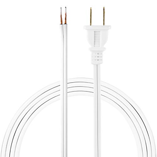 GE 8 Ft Lamp Cord - DIY Repair/Replacement, White, 54475