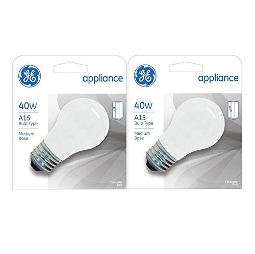 GE Appliance A15 Light Bulb, 40W, 355 Lumens, Medium Base (2 Pack)