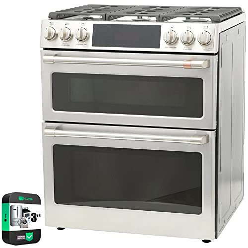 GE C2S950P2MS1 Cafe 30 inch Smart Double-Oven Range With Convection Bundle with Premium 3 YR CPS Enhanced Protection Pack