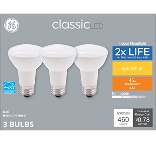 GE 6-Pack 45W Dimmable Warm White LED Light Bulbs