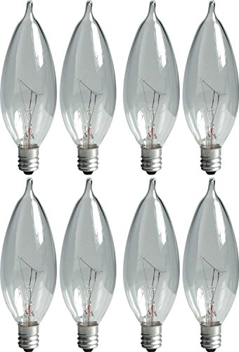 GE Crystal Clear Bent Tip Light Bulb, 40W, Candelabra Base (8-Pack)
