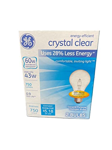 GE Crystal Clear Halogen Bulbs (2 Bulbs)