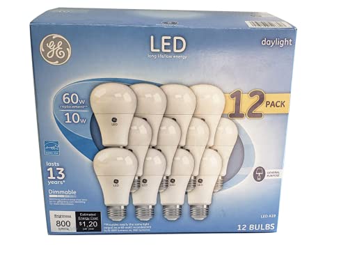 GE Daylight 60 Watt LED Light Bulbs 12 Pack
