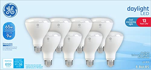 GE LED Light Bulbs, 65 Watt Eqv, Daylight, BR30 Indoor Floodlights (12 Pack)
