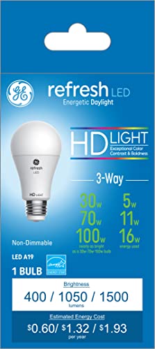 GE Lighting Refresh LED HD 3-Way Light Bulb