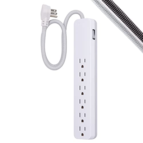 GE UltraPro 6-Outlet Surge Protector 2 Ft Extension Cord White 45264