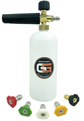 Raincovo Foam Cannon for Pressure Washer, Transparent Bottle Heavy Duty,  Soap Cannon Lance Adjustable, 1/4 Inch Quick Connect