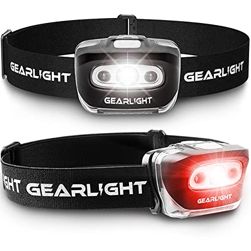 GearLight LED Headlamp - Outdoor Camping Headlamps with Adjustable Headband