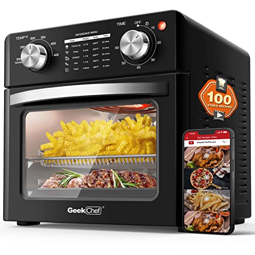 Geek Chef 4 Slice Air Fryer Toaster Oven Combo, Stainless Steel