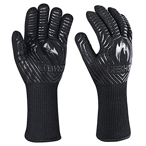 GEEKHOM BBQ Gloves - Heat Resistant Grill Gloves