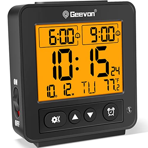 Geevon Small Digital Alarm Clock with Beep Alarm & Temperature Display