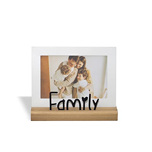 Malden International Designs 4x6 Family Script Sentiments Picture Frame  Family When We Have Each Other We Have Everything White MDF Wood Frame  Raised