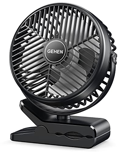 GEHEN 10000mAh Portable Battery Operated Desk Fan with Clamp