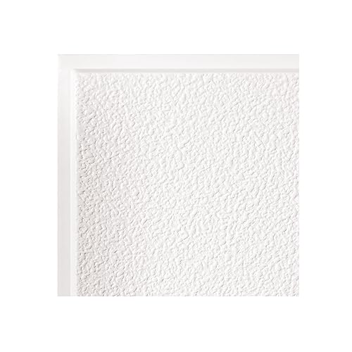 Genesis White Stucco Pro Ceiling Tiles - Easy Drop-in Installation