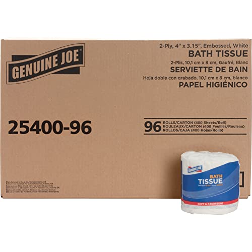 Genuine Joe 2-ply Standard Bath Tissue Rolls White