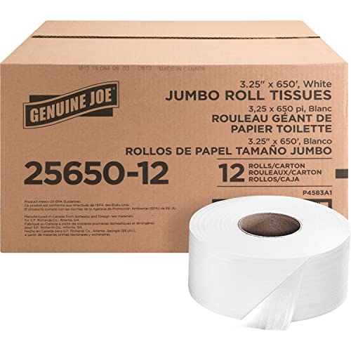 Genuine Joe Jumbo Roll Bath Tissue (Pack of 12)