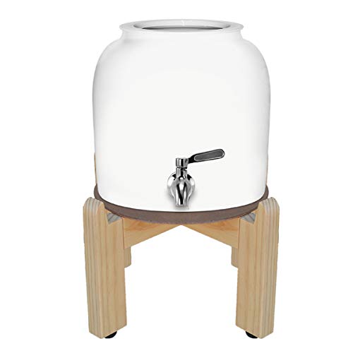 Wood Stand Ceramic Water Dispenser for 3-5 Gallon Jugs