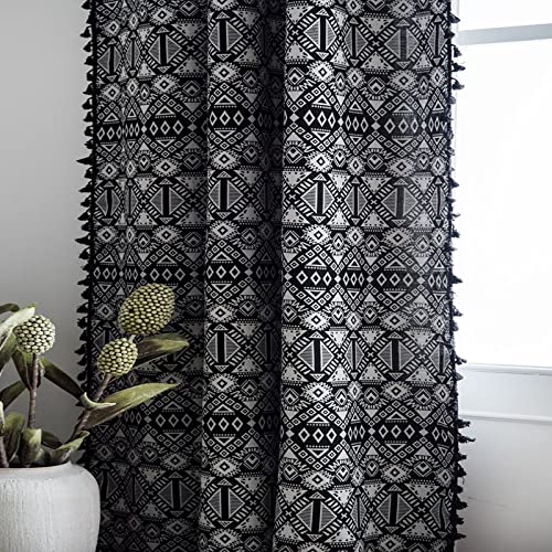 Geometric Semi-Blackout Curtains for Bedroom