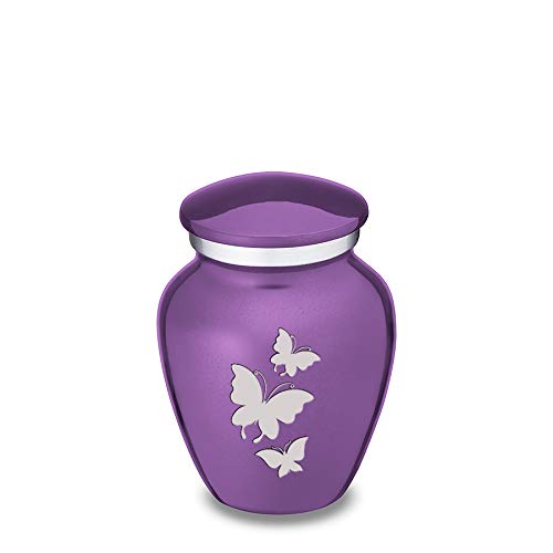 GetUrns Keepsake Mini Butterfly Cremation Urn for Ashes (Purple)