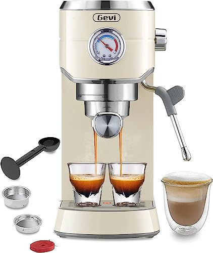 Mecity 20 Bar Espresso Machine With Frother, Compact Design, 37 Oz