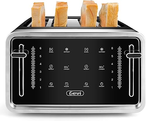 Gevi 4 Slice Toaster with LED Display Touchscreen
