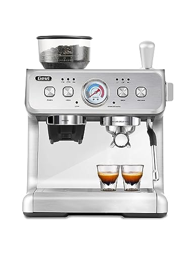 Eficentline-205 Fully Automatic Espresso Machine 15 Bar Gold Pressure, One  Touch Coffee Machine with Manual Milk Frother for Cappuccino & Latte,  Stainless Steel, Black (Espresso Machine w Milk Frother)