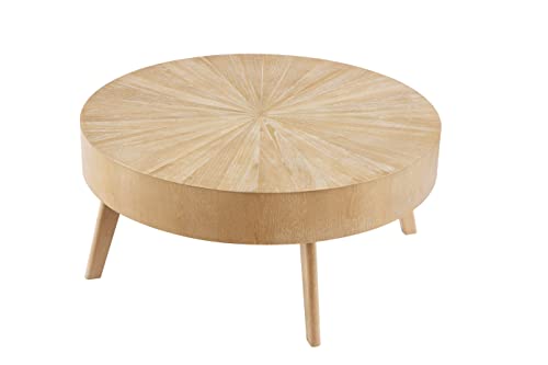 Gexpusm Round Wood Coffee Table