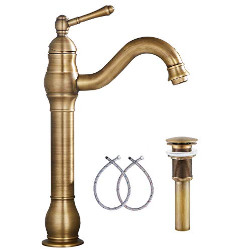 GGStudy Antique Brass Bathroom Vessel Sink Faucet