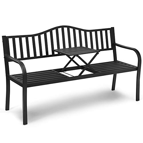 Giantex Patio Bench with Middle Table