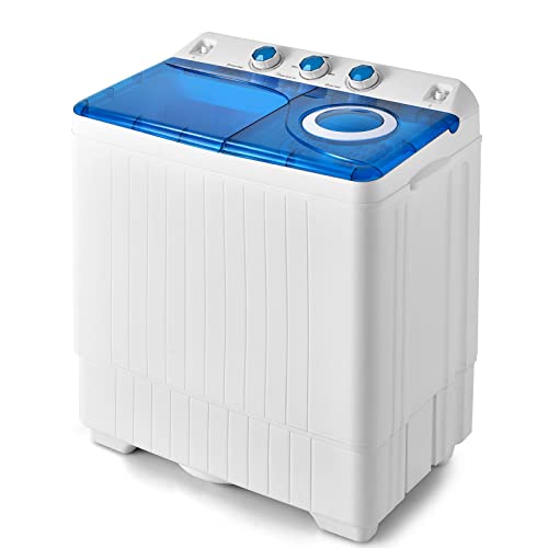 Portable Twin Tub Mini Laundry Washer with Built-in Drain Pump