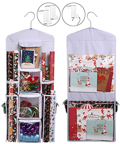 Gift Wrap Organizer with 8 Pockets and 2 Card Pockets