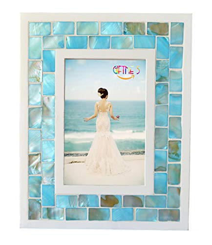 GIFTME 5x7 Mother of Pearl Mosaic Photo Frame