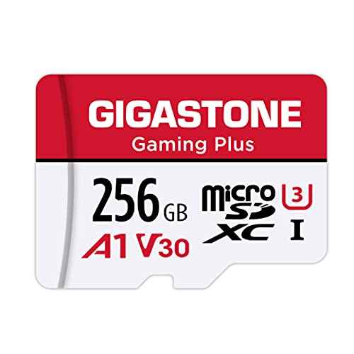 Gigastone 256GB Micro SD Card for Gaming and 4K Video, UHS-I A1 U3 V30 C10
