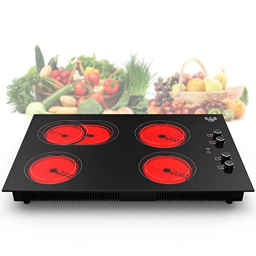 GIHETKUT Built-in 4 Burners Electric Cooktop with Precise Temperature Control