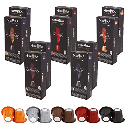 Gimoka Coffee Capsules - 100 Pack Variety for Nespresso Machine