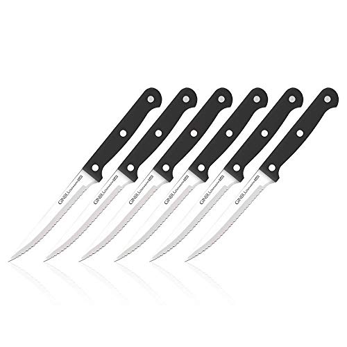 GINSU Kiso® Dishwasher Safe 6 Piece Black Steak Knife Set
