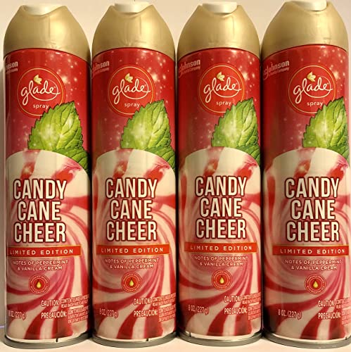 Glade Candy Cane Cheer Air Freshener Spray - Holiday 2020 - 8 OZ - 4 Pack