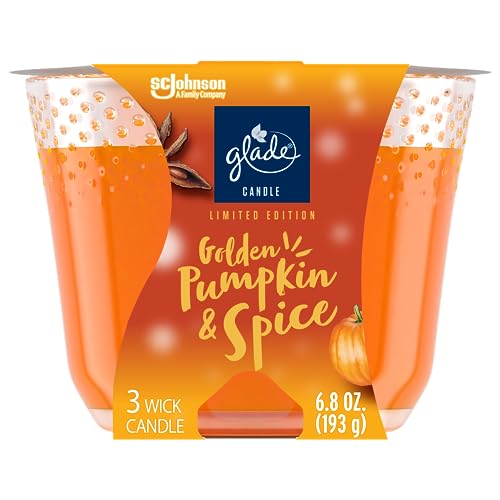 Glade Golden Pumpkin & Spice 3-Wick Candle - 6.8 Oz