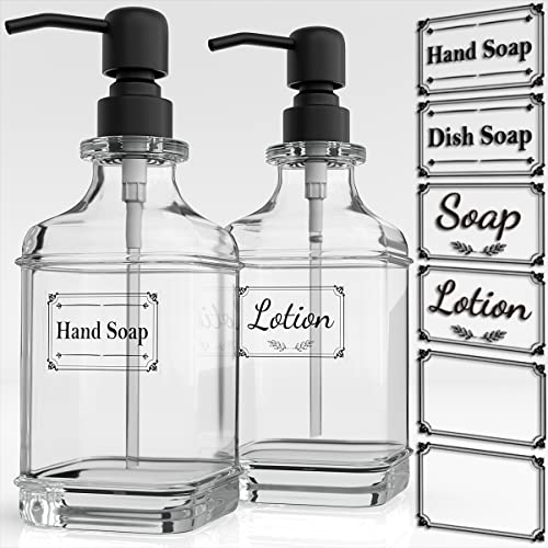 GLADPURE Antique Design Glass Soap Dispensers - 2 Pack