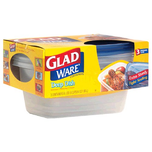 Glad Holiday Deep Dish Container With Lid 3Pk 8Cups ( 64Oz) 1.89L