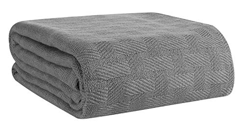 GLAMBURG Cotton Bed Blanket - Charcoal Grey