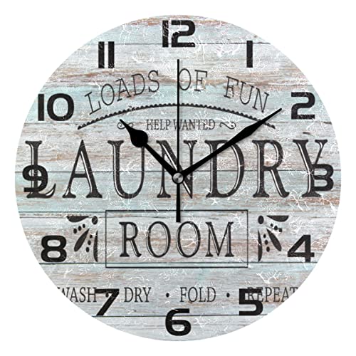 Glaphy Laundry Room Wood Clock