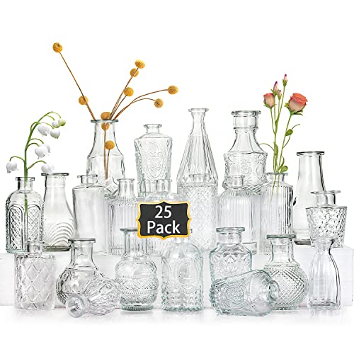 Vintage Glass Vases Set for Rustic Wedding Floral Arrangements